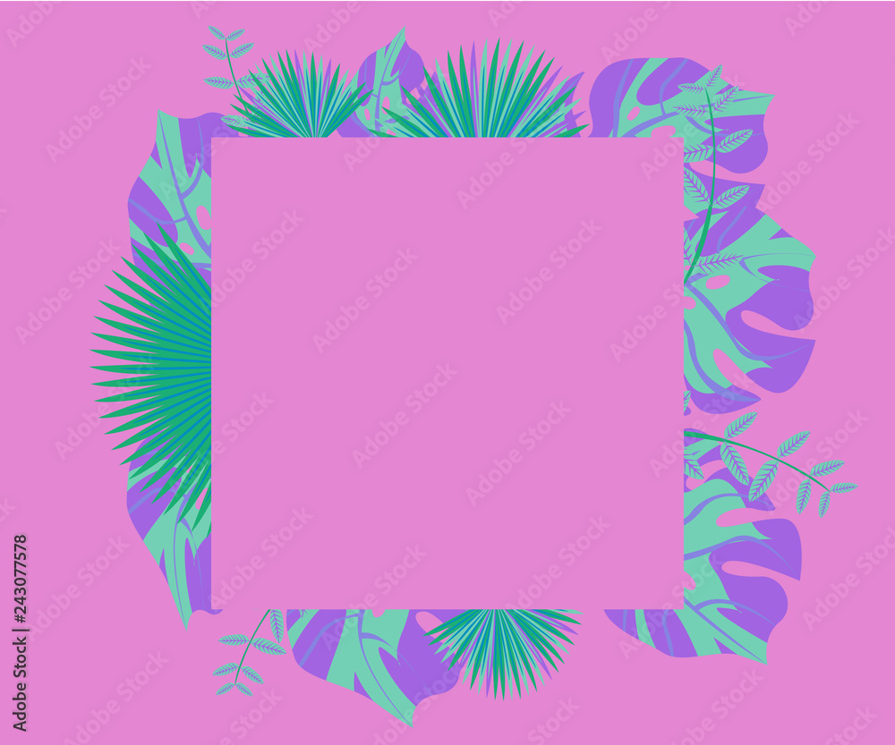 background tropical leaves plastic pink background tropical leaves plastic pink