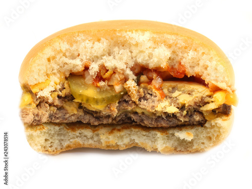 Stock Foto Big burger with meat and vegetables