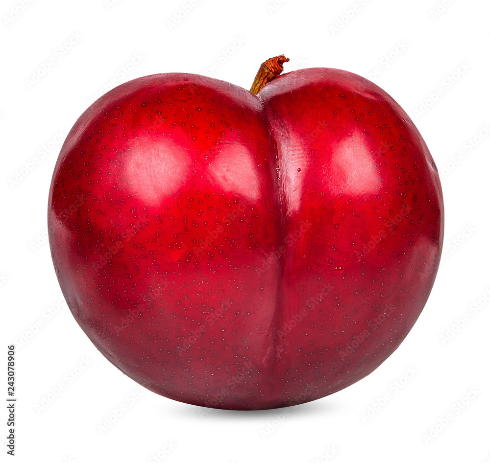 Obraz premium Red plum isolated on white clipping path
