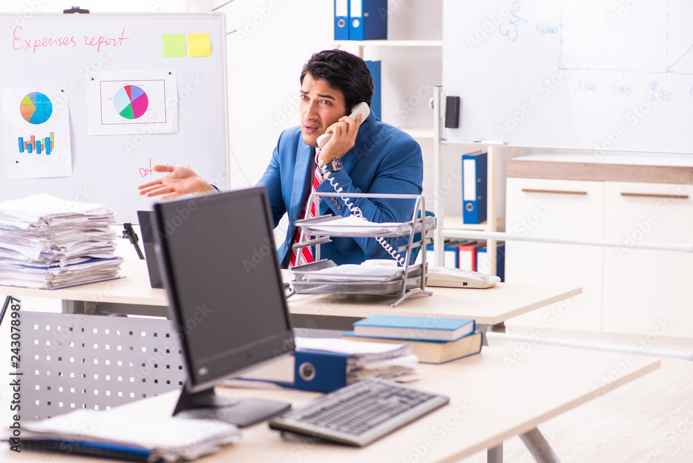Male sales analyst in front of the whiteboard Male sales analyst in front of the whiteboard
