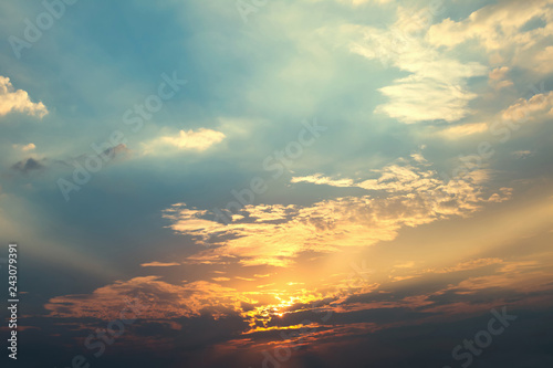 sky and cloud with sunset