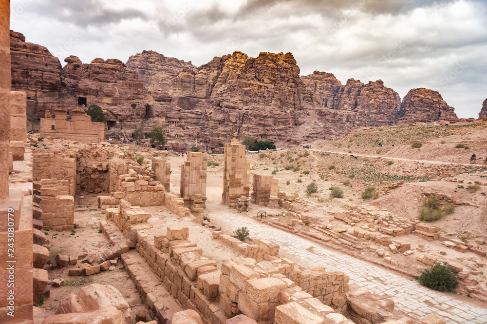 Ancient abandoned rock city of Petra in Jordan Ancient abandoned rock city of Petra in Jordan