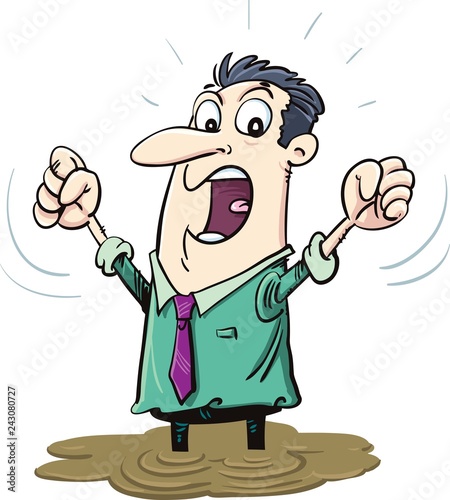 Businessman in the mud