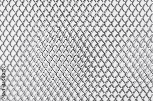 square grid on white wall metal background close-up