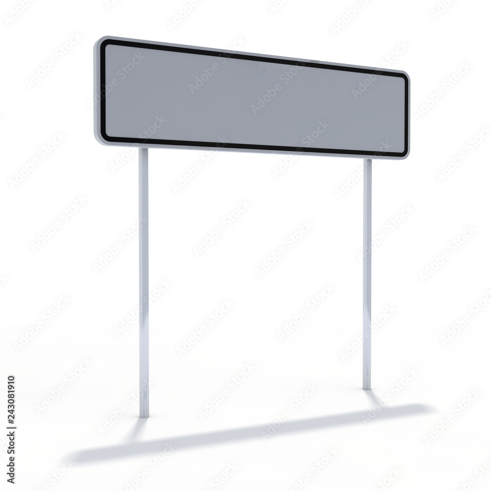 Blank white road sign or Empty traffic signs. 3D Blank white road sign or Empty traffic signs. 3D