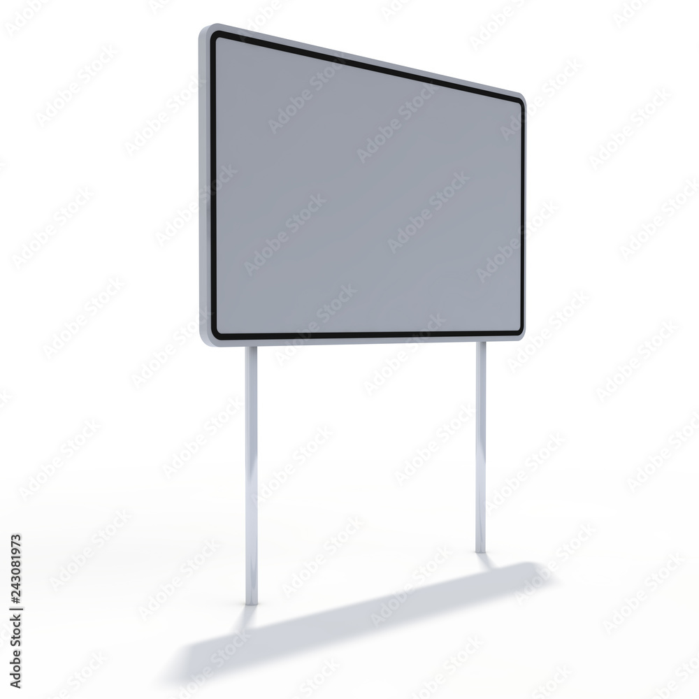 Obraz premium Blank white road sign or Empty traffic signs. 3D