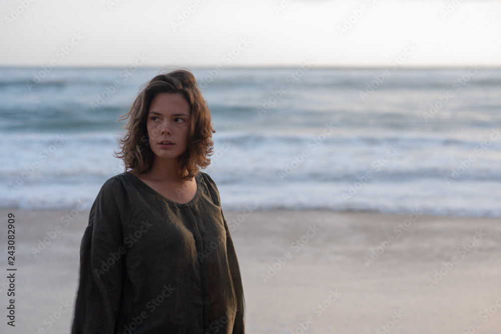 portrait of young woman on the beach portrait of young woman on the beach