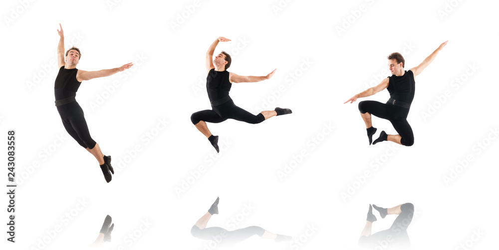 Fototapeta premium Young dancer isolated on the white