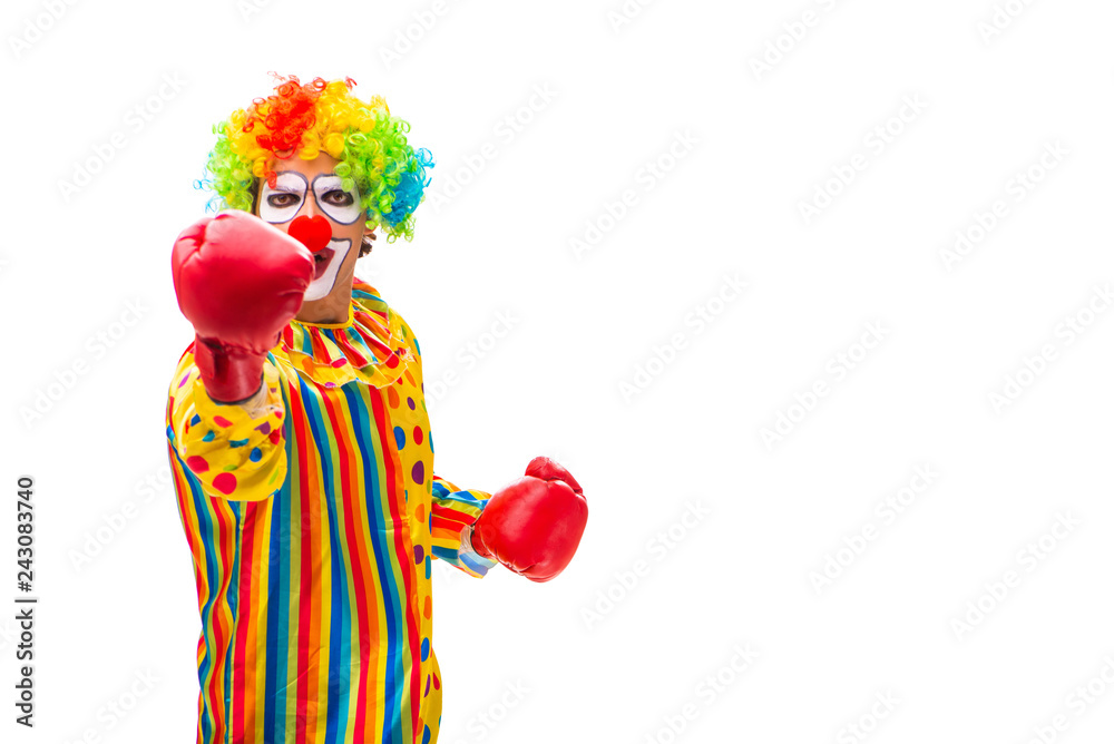 Male clown isolated on white Male clown isolated on white
