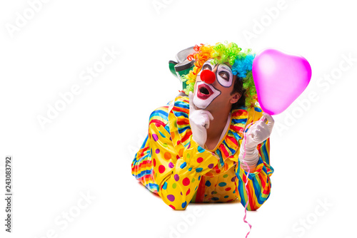 Male clown isolated on white 