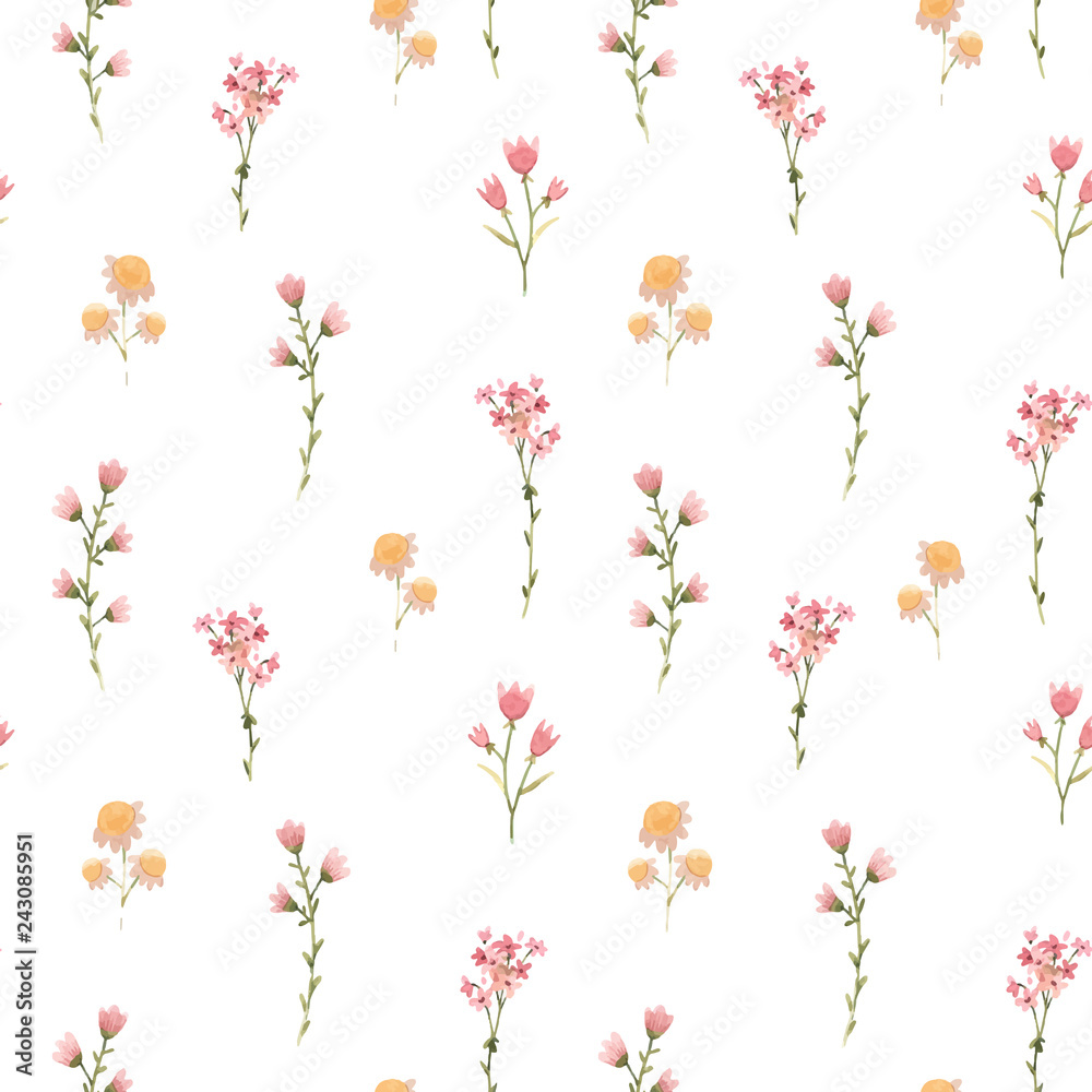 Watercolor floral vector pattern