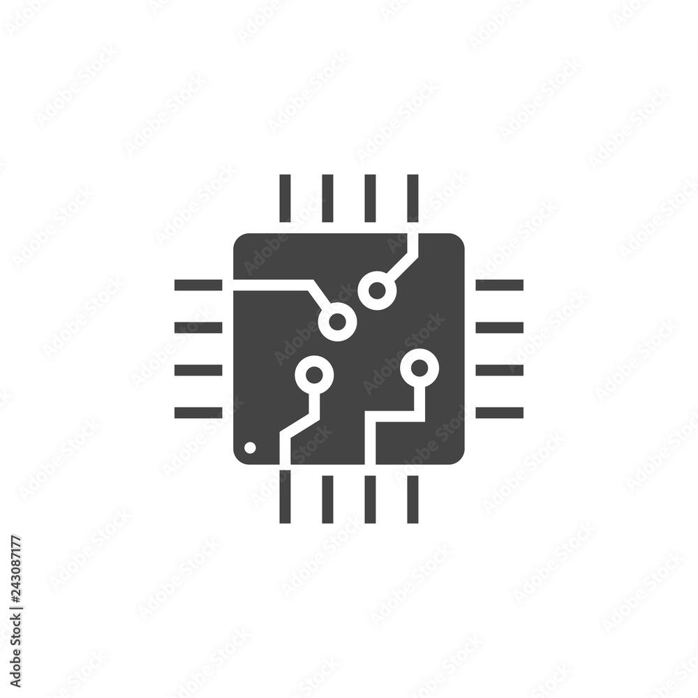 Integrated circuit chip icon graphic design template vector Stock ...
