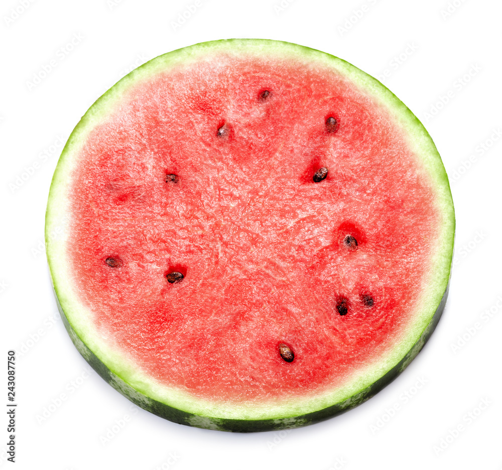 single slice of watermelon isolated on white background single slice of watermelon isolated on white background