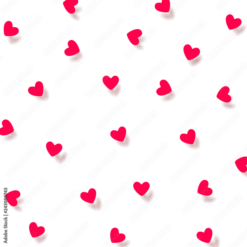 Background with pink hearts for Valentines Day greeting card