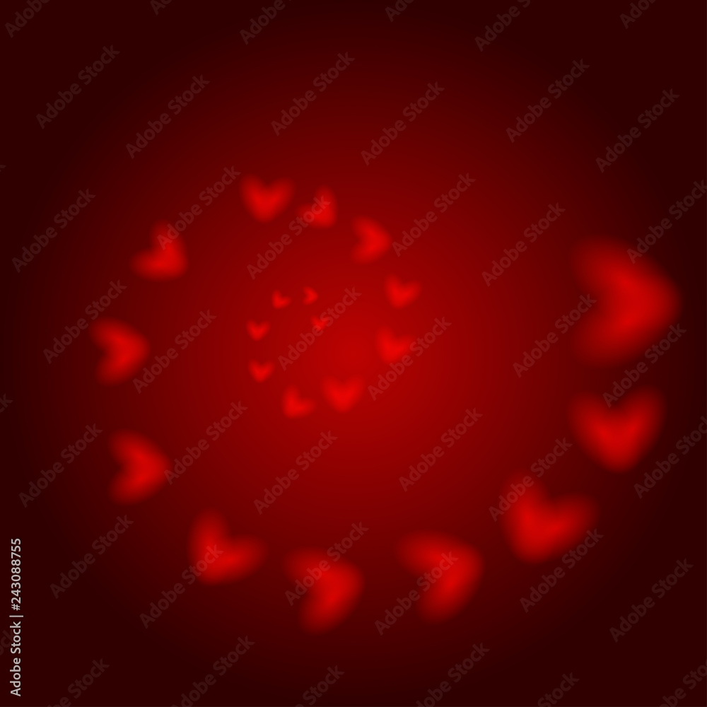 Valentine's Day background. Shining red heart on a black background Valentine's Day background. Shining red heart on a black background