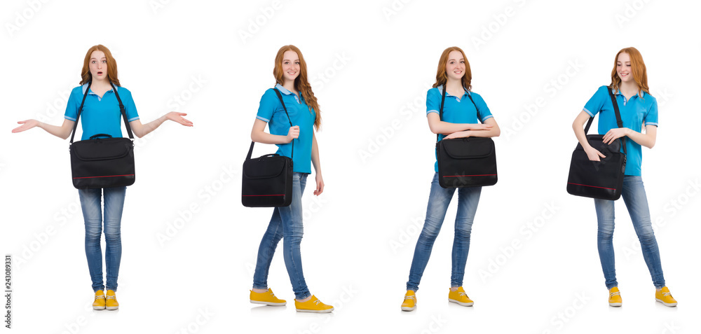 Young student isolated on white Young student isolated on white