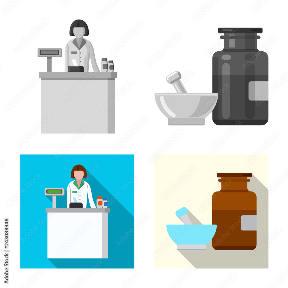 Vector illustration of pharmacy and hospital logo. Collection of pharmacy and business stock symbol for web. Vector illustration of pharmacy and hospital logo. Collection of pharmacy and business stock symbol for web.