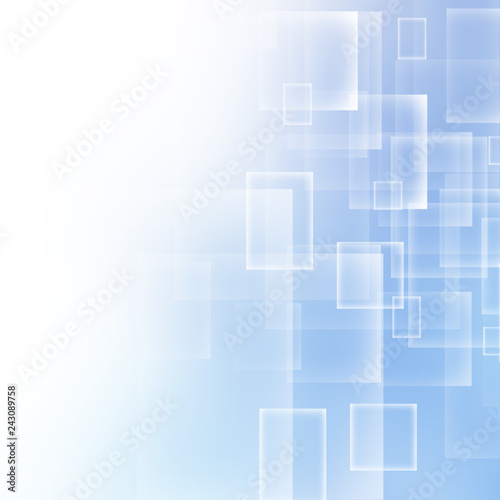 Abstract technology diagonally overlapped geometric squares shape blue colour on white background © gojalia