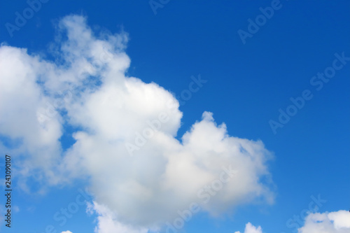 Blue sky with clouds shape white hearts beautiful. © nongpriya