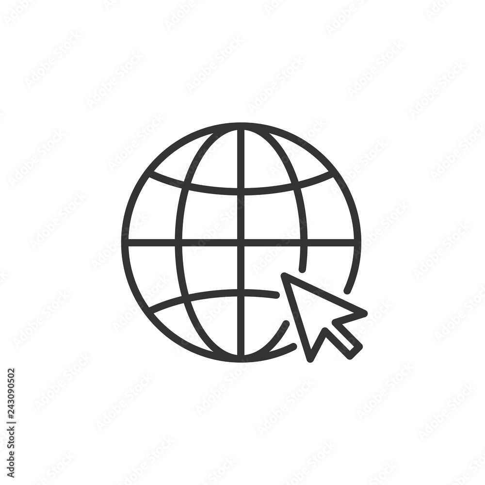 Vector illustration go to web line icon. Vector illustration go to web line icon.