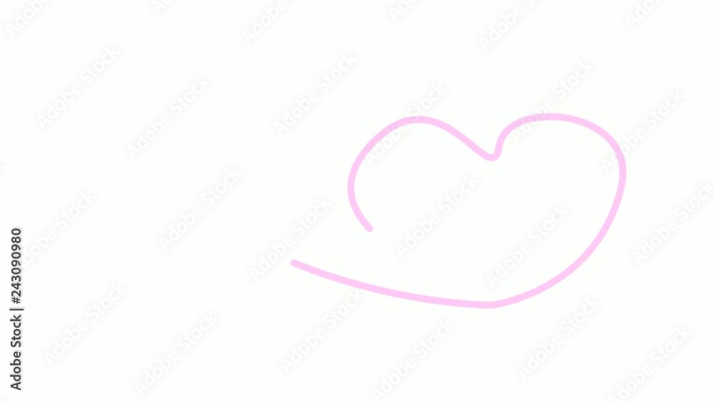 ピンク色のハートを描く線 ピンク色のハートを描く線