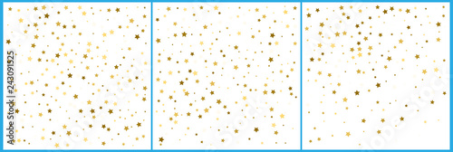 Wallpaper Mural 3d gold and silver stars confetti celebrations. Simple festive modern design. Torontodigital.ca