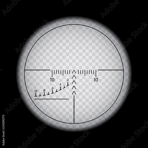 Optical sight on plain background, vector illustration of sniper sight