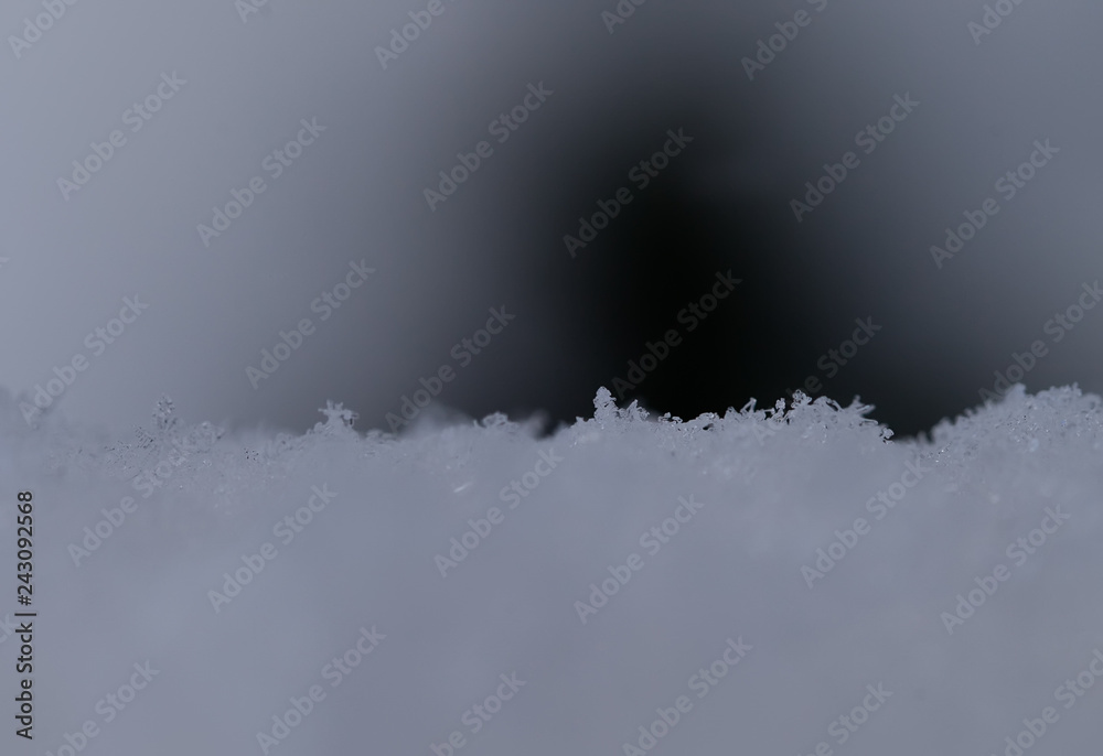 Blurred Natural background. Snow and ice texture closeup.