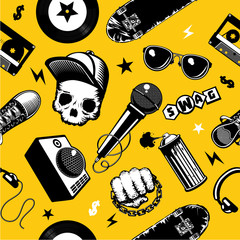 Handdoek met foto Graffiti patronen Hiphop straatcultuur muziek patroon  © ne2pi