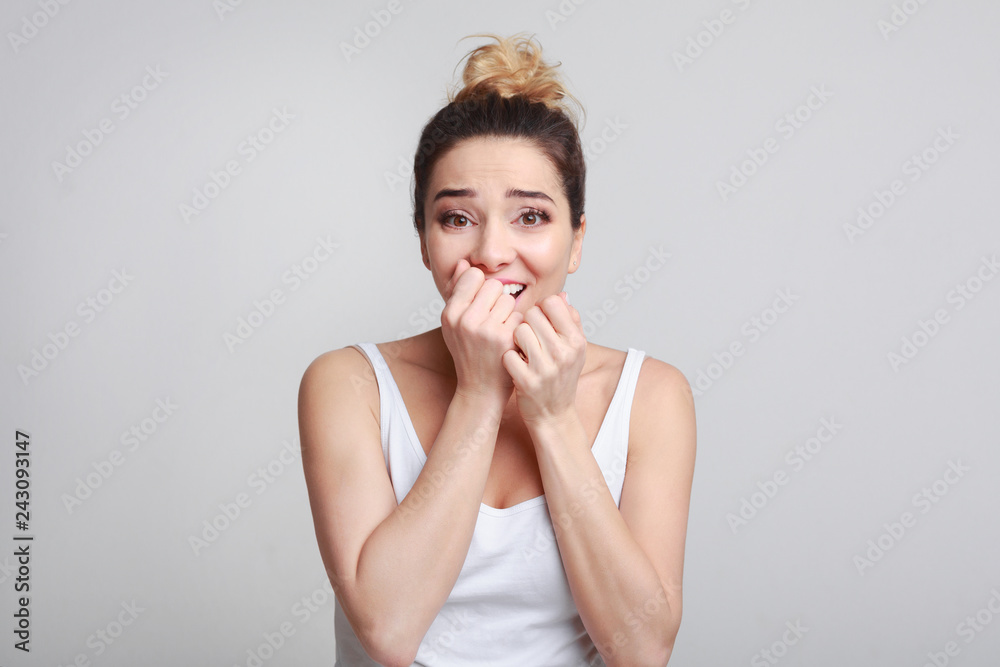 Happy shocked woman covering her mouth by hands Happy shocked woman covering her mouth by hands