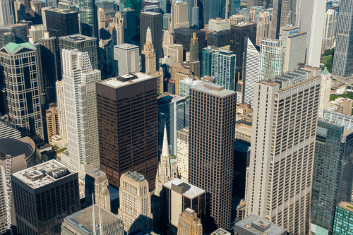 Aerial view of Chicago skyscrapers