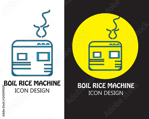 icon boil rice machine new style rice electric cooker vector