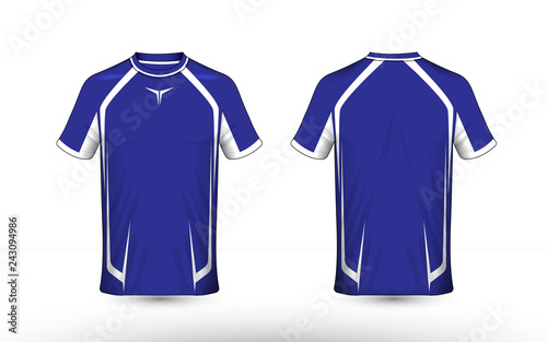 Blue and white layout e-sport t-shirt design template