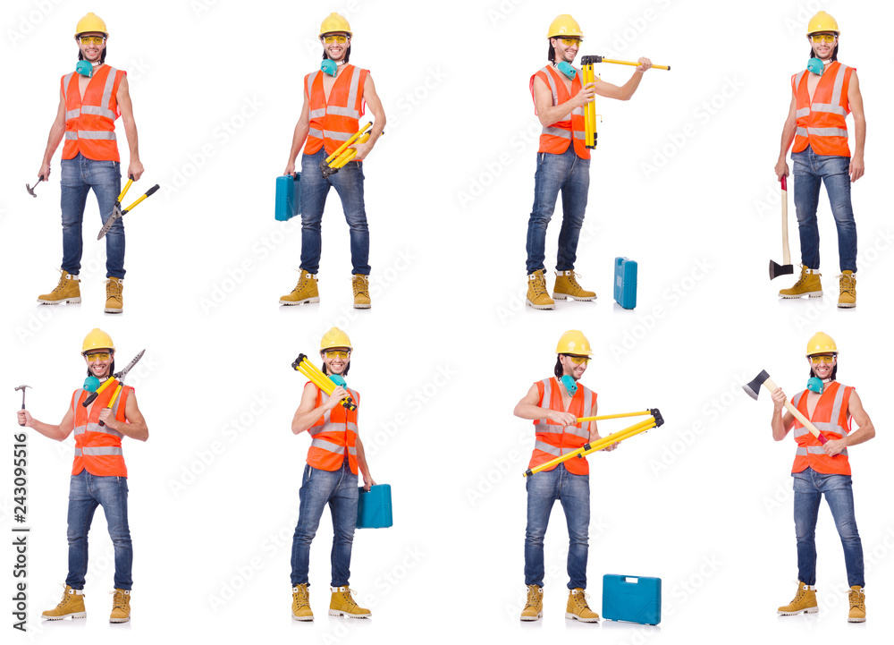Industrial worker isolated on white Industrial worker isolated on white