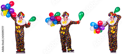 Funny male clown isolated on white 