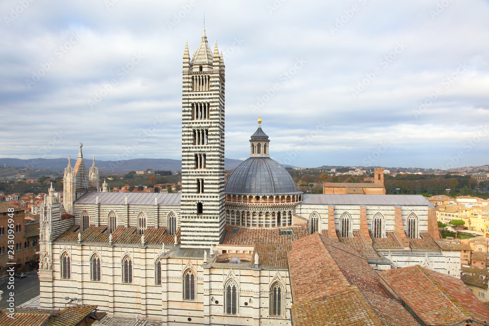 Siena cathedral and cityscape, unesco world heritage, Italy 