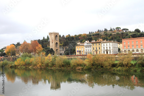 historic center of Florence in autumn, Italy 