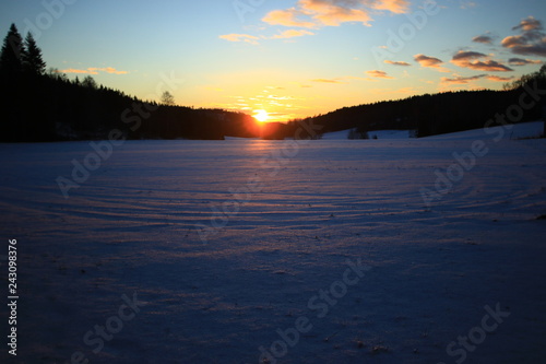 Höga Kusten Rotsidan Schweden Winterlandschaft  photo