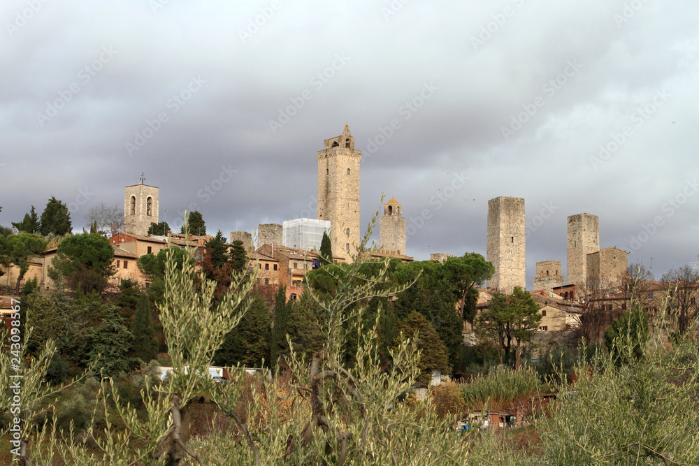  historic castle of San Gimignano, unesco world heritage in Italy 
