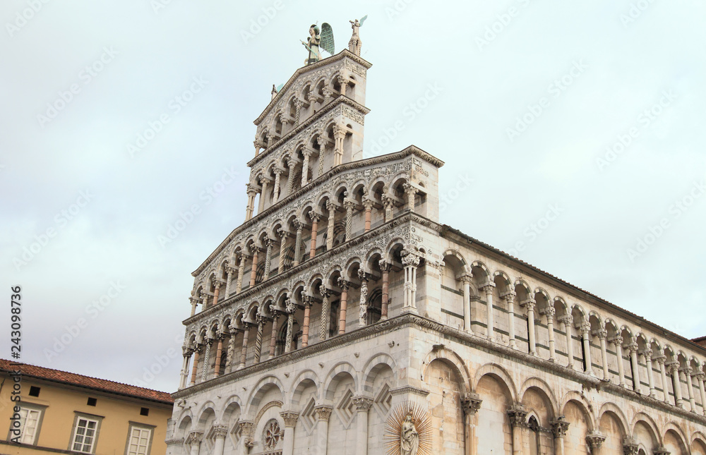 medieval Cathedral of San Michele of Lucca in Tuscany, Italy 