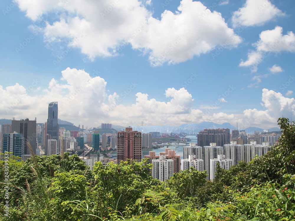 cityscape of Hong Kong viewed from Tsuen Wan country park cityscape of Hong Kong viewed from Tsuen Wan country park