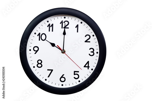 Time concept with black clock at ten am or pm