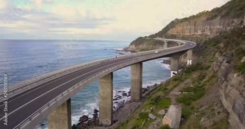 Sea Cliff Bridge Drone Aerial Footage
