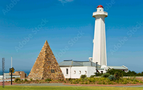 view of the piramid and lighthouse at the Donkin reserve