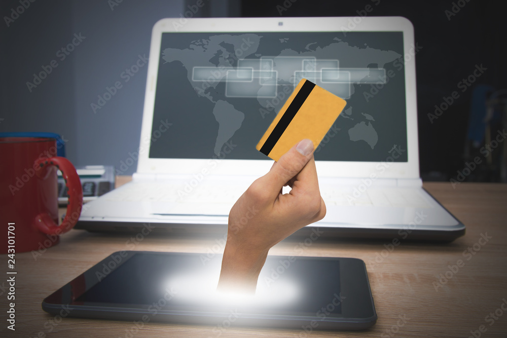credit card and shopping online