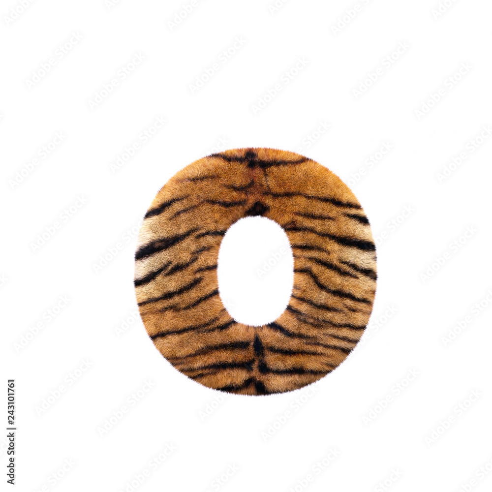 Tiger Letter O Small D Feline Fur Font Suitable For Safari
