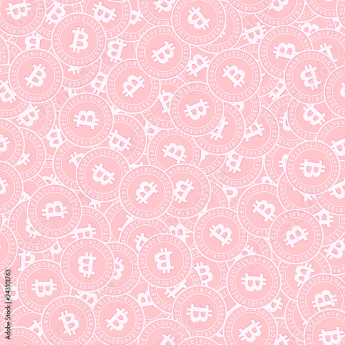 Bitcoin, internet currency copper coins seamless p