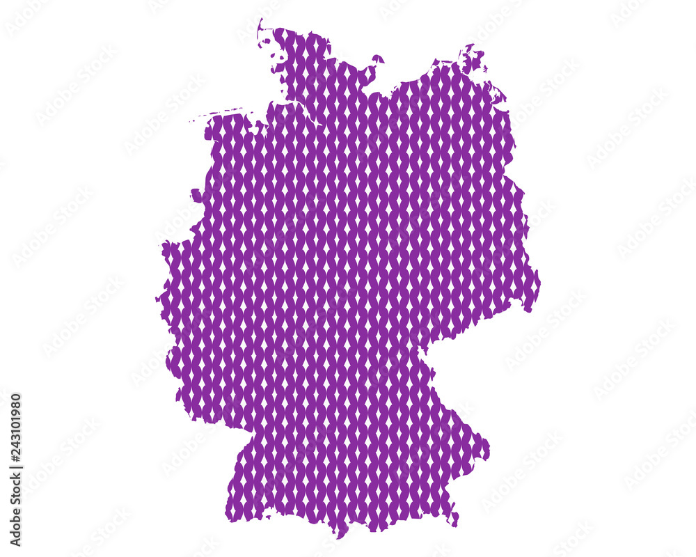 Karte von Deutschland in rechten Maschen