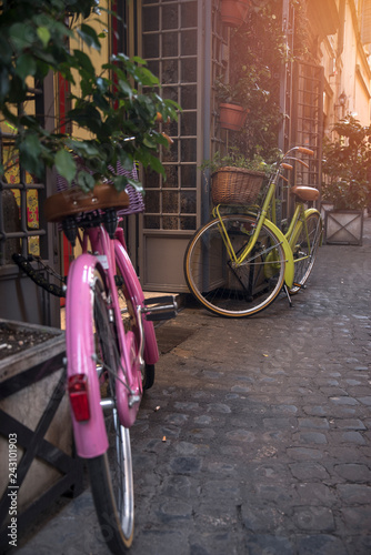 bike on the street in Rome