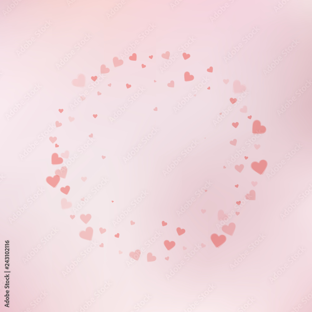 Red heart love confettis. Valentine's day frame fa Red heart love confettis. Valentine's day frame fa